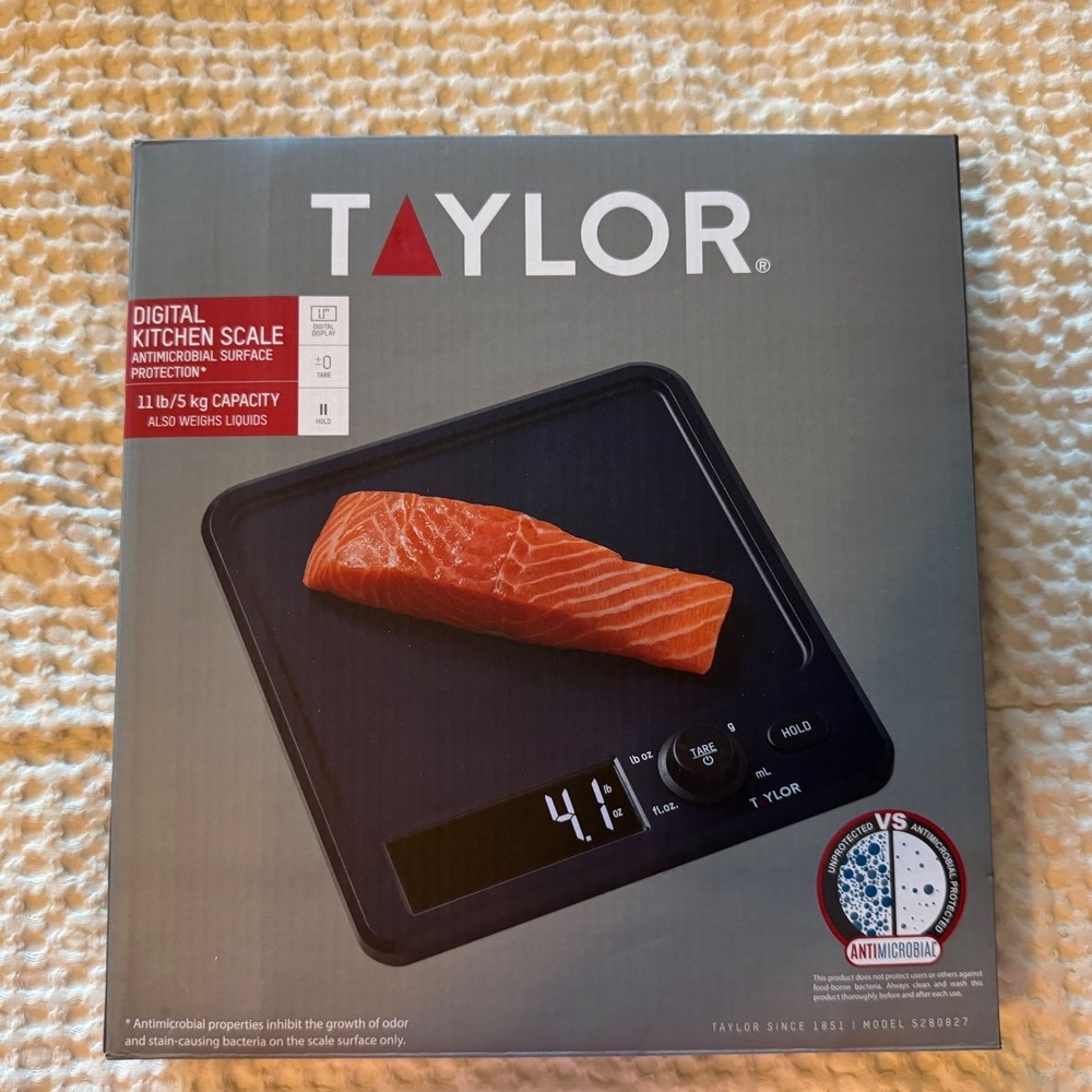 Taylor Digital Kitchen Scale Antimicrobial 11lb Capacity Black Model 5280827
